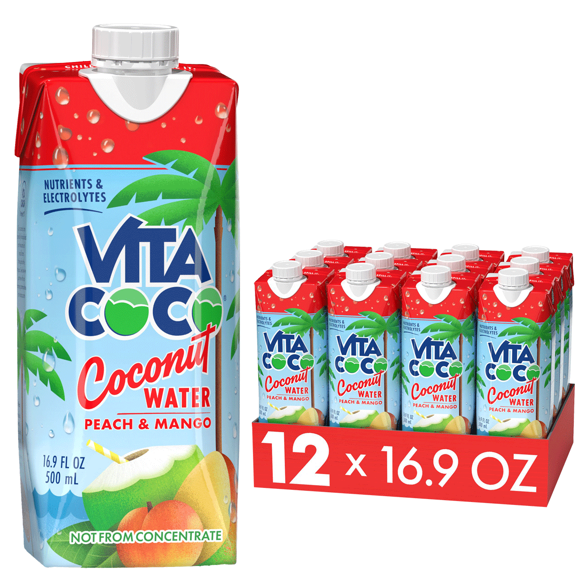 Delicious Vita Coco Coconut Water in a box, perfect for hydrating during your vacation.