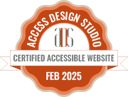 Access Design Studio Certified Accessble Website February 2025 Badge