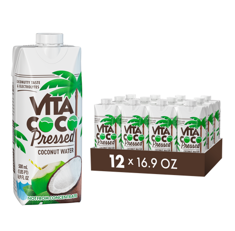 Pressed is a refreshing coconut water made from pure coconut water and body-boosting coconut puree. This preservative-free beverage comes in convenient 12 fl oz bottles to quench your thirst.